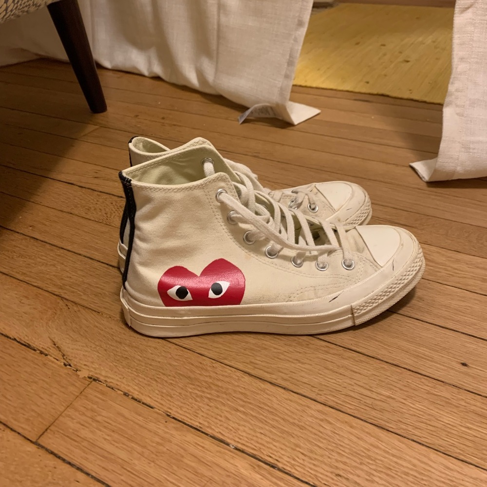 Commes Des Garçons PLAY White High Top Converse